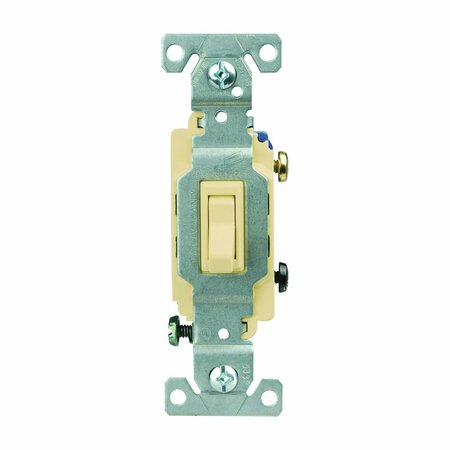 EATON Wiring Devices Toggle Switch, 15 A, 120/277 V, Screw Terminal, Nylon Housing Material, Ivory CSB115STVSP